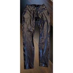 Bombshell Sportswear Black Gloss Leggings Glossy Shiny Wet Spandex Yoga Medium M